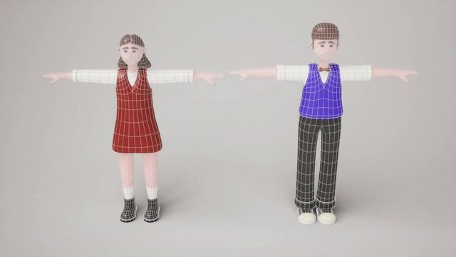 Musicians - 3D Characters, Wireframe, Download смотреть онлайн