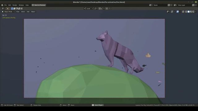 Low poly Blender 2.8 Fox animation + Breakdown смотреть онлайн