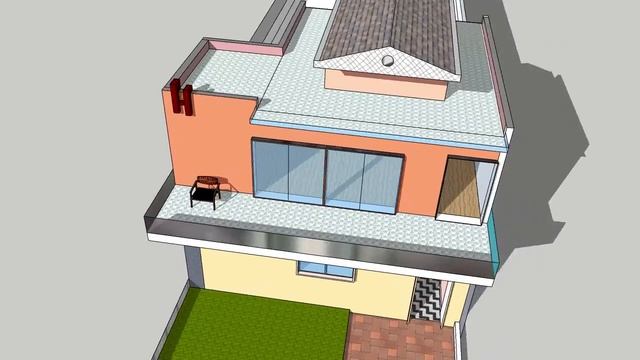 15' x 50' house elevation design sketchup ( 600 वर्ग फीट घर का नक्शा) смотреть онлайн