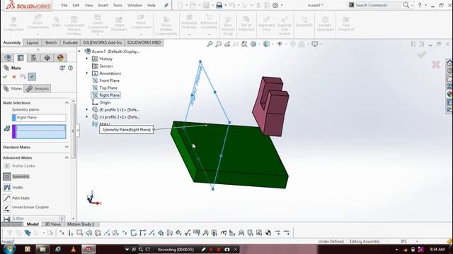 SYMMETRY MATE | ADVANCED MATE | SOLIDWORKS 2016 смотреть онлайн