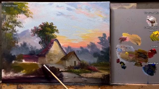 How I Paint Landscape Just By 4 Colors Oil Painting Landscape Step By Step 78 By Yasser Fayad
