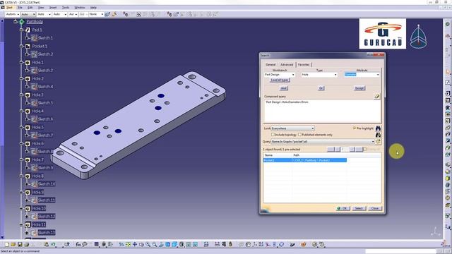 CATIA V5 Infrastructure | How to use Search command in CATIA V5 | Edit Menu - Search смотреть онлайн