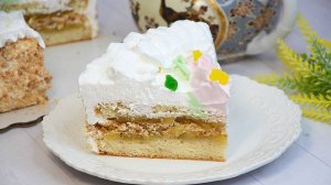 Торт «ЯБЛОНЬКА» по ГОСТу СССР, из к/ф «Суета Сует» (1979) 🍏 Нежное бисквитное чудо с безе и яблокам