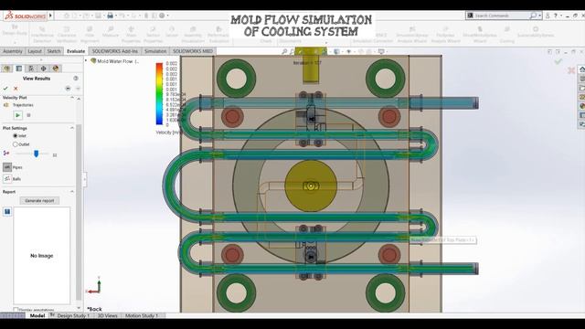 Mold Flow Simulation for Serial Cooling System l Solidworks Tutorial l смотреть онлайн