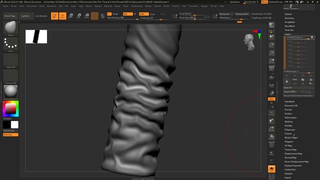 Zbrush Automatic Detailing technique for memory fold (Square-Enix zbrush summit ) смотреть онлайн