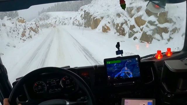 POV Driving Scania S540 - Road 33 Gjovik. смотреть онлайн