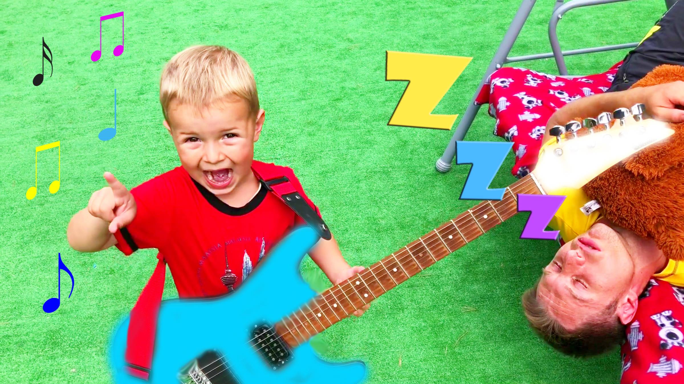 Музыкальные инструменты для детей | Кирилл будит спящего папу смотреть онлайн