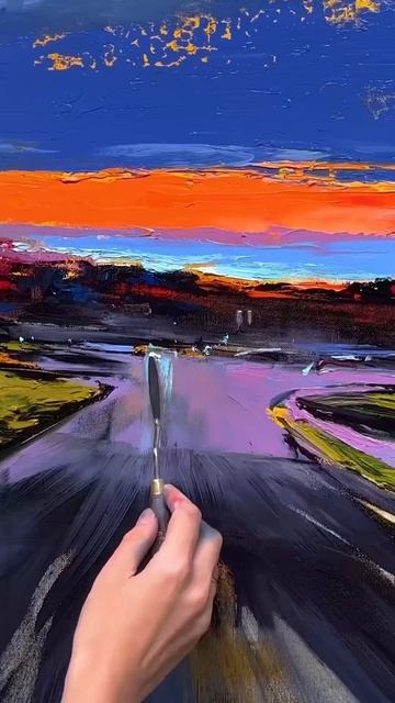 Cityscape oil painting смотреть онлайн