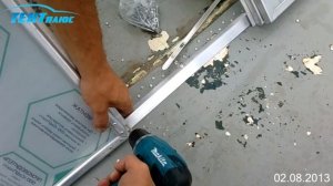 Обь 1,установка стекла на лодку.