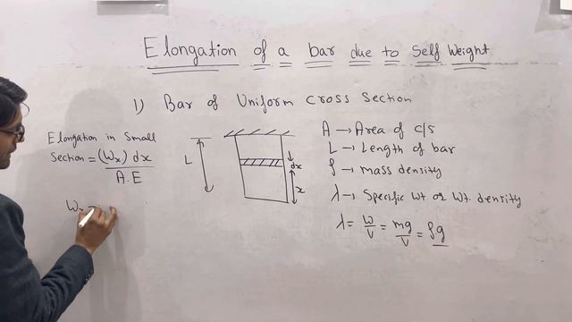 Lecture-27 ,Elongation of a uniform cross section bar due to its self weight смотреть онлайн