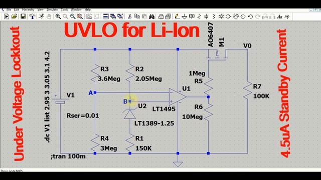LTSpice Undervoltage Lockout Circuit (UVLO) | Simulation смотреть онлайн