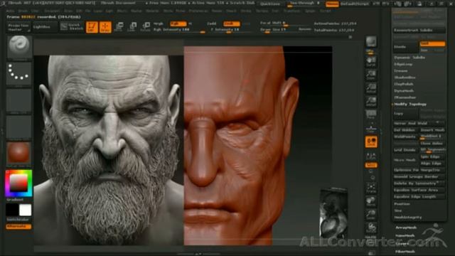 Zbrush 4R7 голова персонажа смотреть онлайн