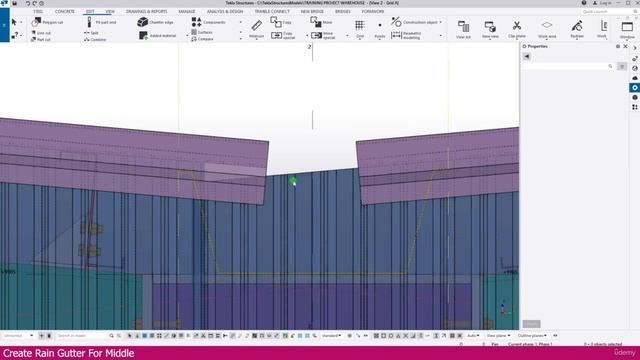 Modeling a Warehouse in Tekla Structure | Part-26 | Create Rain Gutter For Middle смотреть онлайн