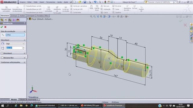 7 - Criando eixo com rosca externa e interna ( representação ) no solidworks смотреть онлайн