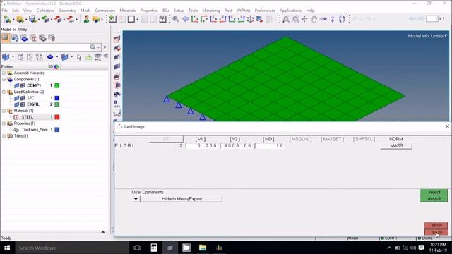 Modal Analysis Nastran Hypermesh смотреть онлайн