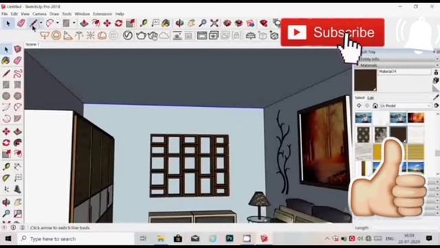 How to Make Interior design of bedroom in sketchup смотреть онлайн