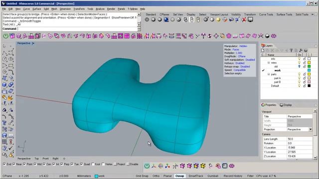 Hướng dẫn cơ bản sử dụng T-Spline trong Rhino phần 1 смотреть онлайн