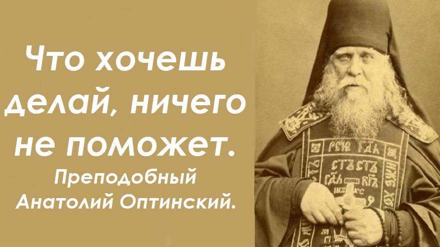 Что хочешь делай, ничего не поможет. Единственный путь спасения. Преподобный Анатолий Оптинский.