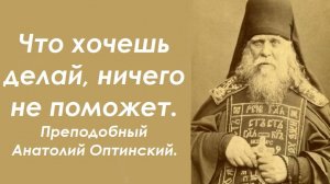 Что хочешь делай, ничего не поможет. Единственный путь спасения. Преподобный Анатолий Оптинский.