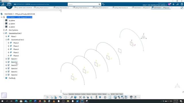 Lofting Multi Sections Surface 8 CATIA 3DExperience смотреть онлайн