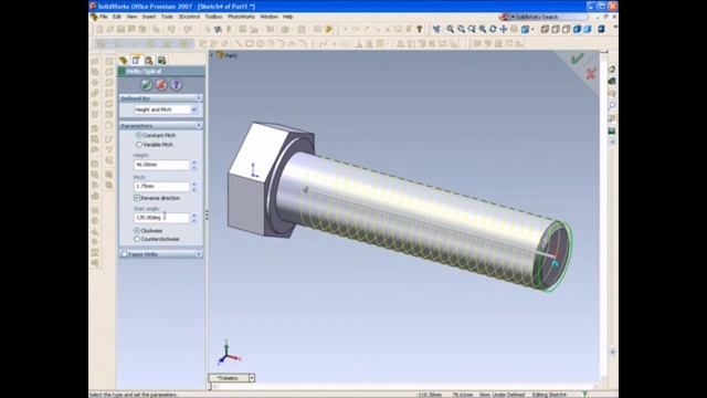 How to Draw a Bolt (SolidWorks Tutorial) смотреть онлайн
