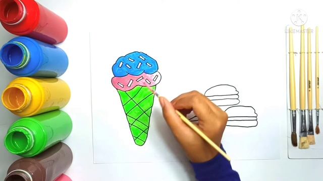 how to draw and color ice cream and macarons for kids смотреть онлайн