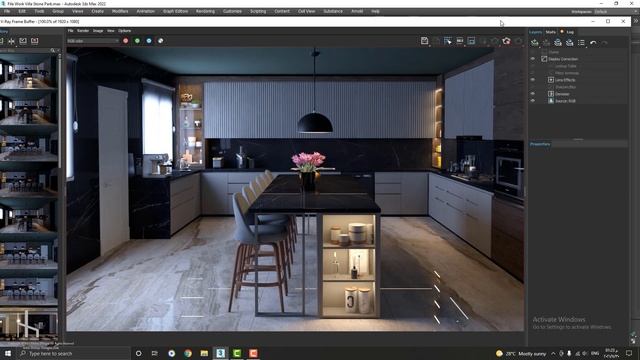 How to light an Interior scene Vray Interior Lighting n Rendering Tutorial, Kitchen Lighting 3dsmax смотреть онлайн
