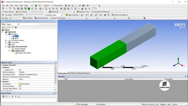 ANSYS Simply Supported Beam using Concrete смотреть онлайн