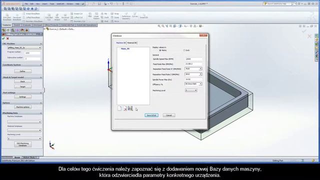 SolidCAM iMachining Training Course - Exer #1: Machine Database definition (PL) смотреть онлайн