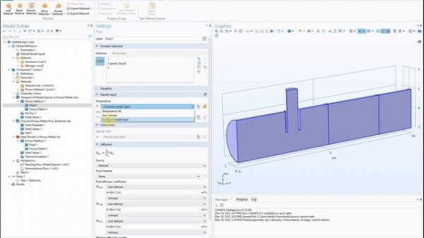 Моделирование химических реакций в COMSOL