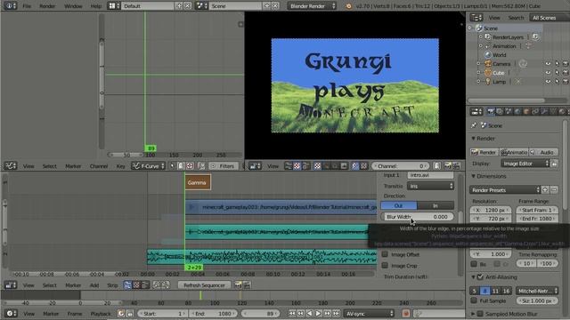 Grungi's Blender Tutorials :: 002 :: Video Editing part 2 :: Effects and keyframes смотреть онлайн