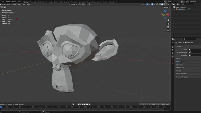 Blender 点・辺・面の数を表示する Viewport Overlays Statistics смотреть онлайн