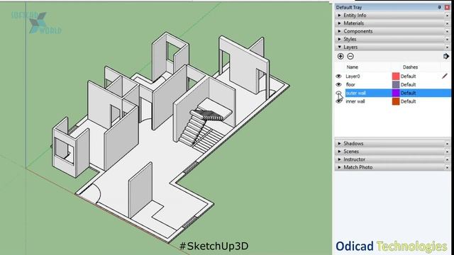 Layer management in SketchUp Pro 3D смотреть онлайн