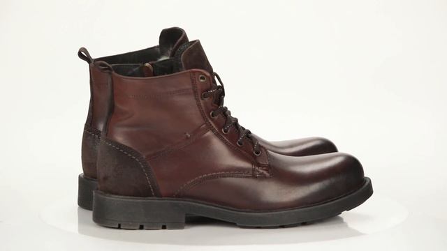 Коричневые ботинки из кожи на подкладке из натуральной шерсти ROD13_59-20-33_DBROWN (Respect) смотреть онлайн