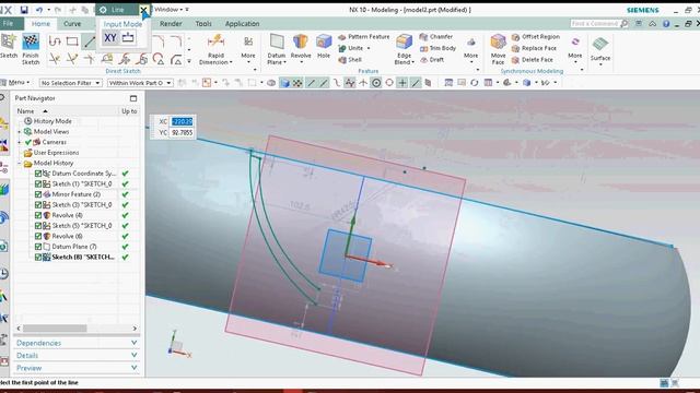 Siemens NX10 Modelling of Tyre to learn Project Curve Command смотреть онлайн