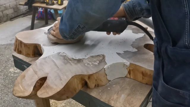 Кофейный столик из слэба и бетона. Slab And Concrete Coffee Table #wooddesign #diy #артбетон #art