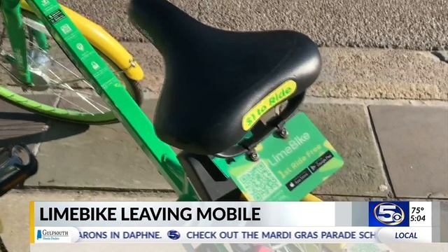 VIDEO: Bike sharing service Lime leaving Mobile смотреть онлайн