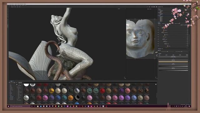 Zbrush - Lovely Mermaid - texturing P4 substance painter смотреть онлайн