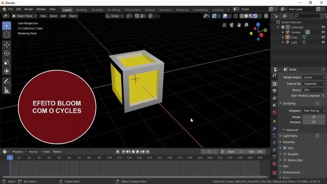 Blender 3D - EFEITO BLOOM COM O CYCLES смотреть онлайн