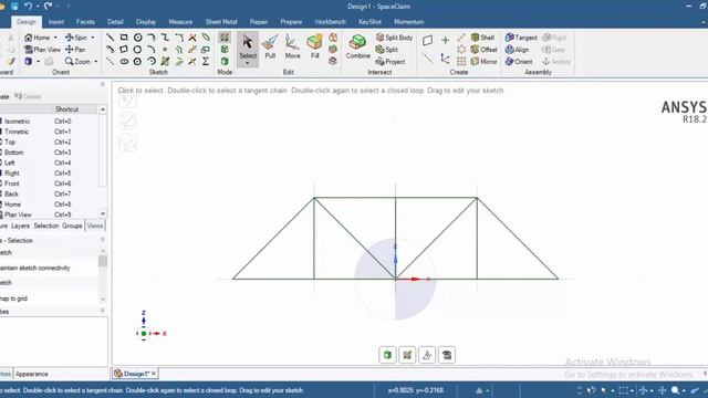 2D truss modeling using ansys spaceclaim смотреть онлайн