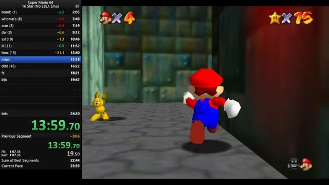 Super Mario 64 16 Star 22:50 (Emulator) смотреть онлайн