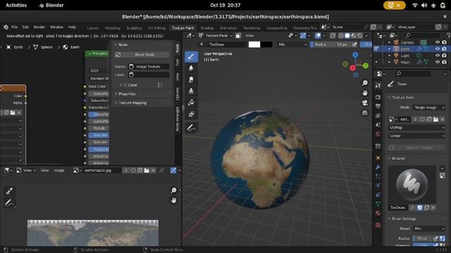 Earth in space - Materials And Textures - Blender 3.3 LTS смотреть онлайн