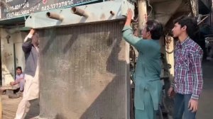 Процесс переработки радиатора.