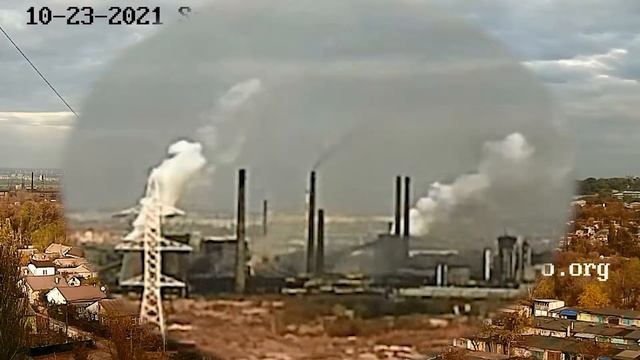 23 октября 2021 года, огромные выбросы рыжего дыма #Коксохим #Днепр загрязнение воздуха, смог смотреть онлайн