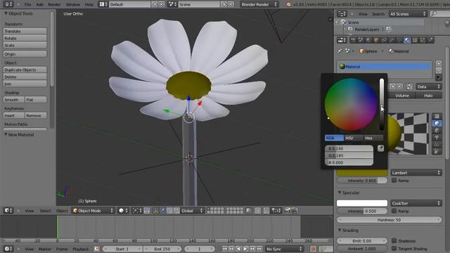 How to model and texture a flower in Blender 2.65+ смотреть онлайн