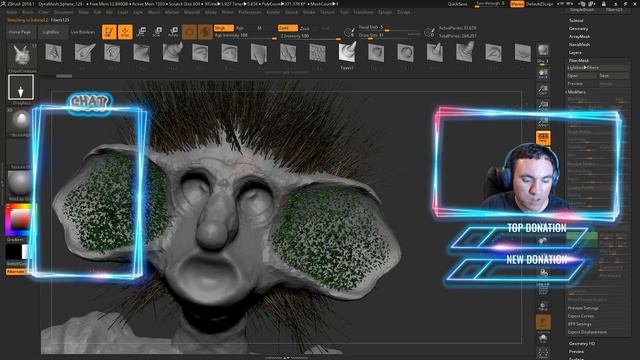 Zbrush 2018.1 Adding FiberMesh Hair to my Creature смотреть онлайн