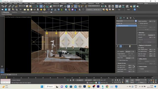 Realistic Camera Setup In 3dsmax | VRAY5 3DSMAX2022 | Living Room Interior Lighting #3dsmax2022