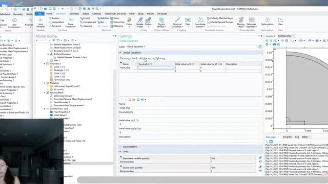 Moving Mesh Droplet Evaporation On Heated Substrate COMSOL Tutorial