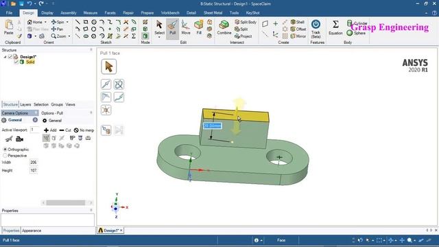 ANSYS Spaceclaim Tutorials for Beginners / Solid Bracket Modeling Exercise 3 смотреть онлайн