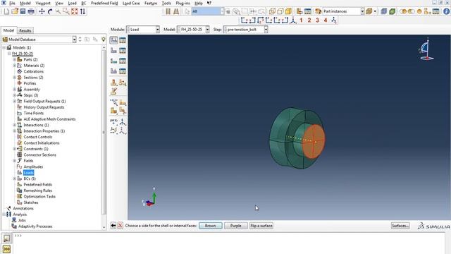 Creating a Bolt Preload in Abaqus/CAE смотреть онлайн
